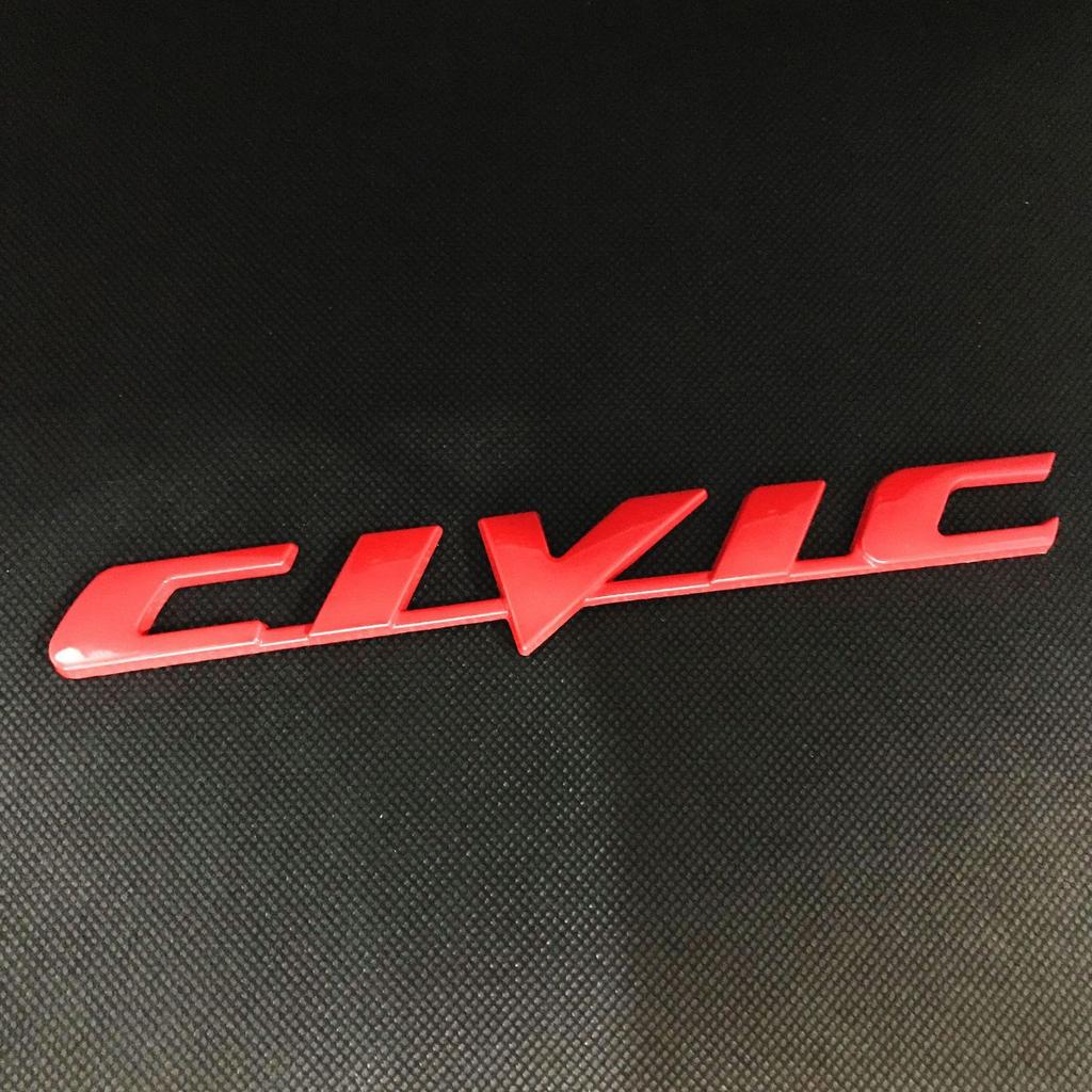 3D Metal CIVIC Logo Letters Car Trunk Emblem Fender Badge Decal Sticker For Honda Civic Fender Trunk Badge Exterior Accessories
