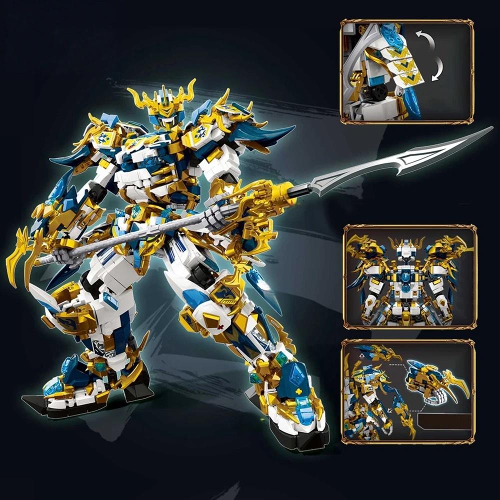 SunWukong Warrior Mech Building Set - Chinoiserie Action Figure Brick Model, Collectible Display Toy for Adults & Fans
