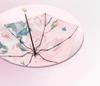 Compact Chinese-Style Oil Painting Umbrella: Portable, Manual Open, UV Protection for Sun & Rain