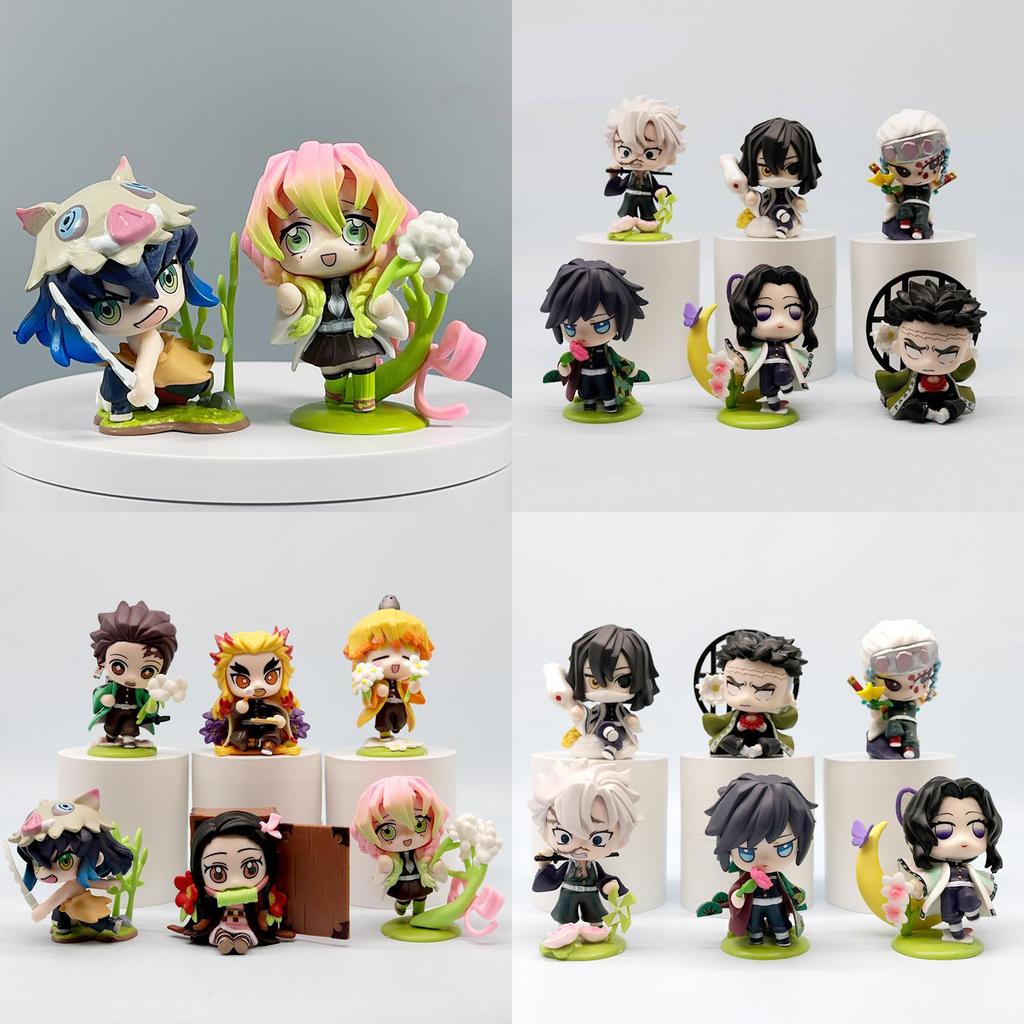 Cute And Colorful Demon Slayer Figures With Tanjiro Nezuko Zenitsu In Pvc Material