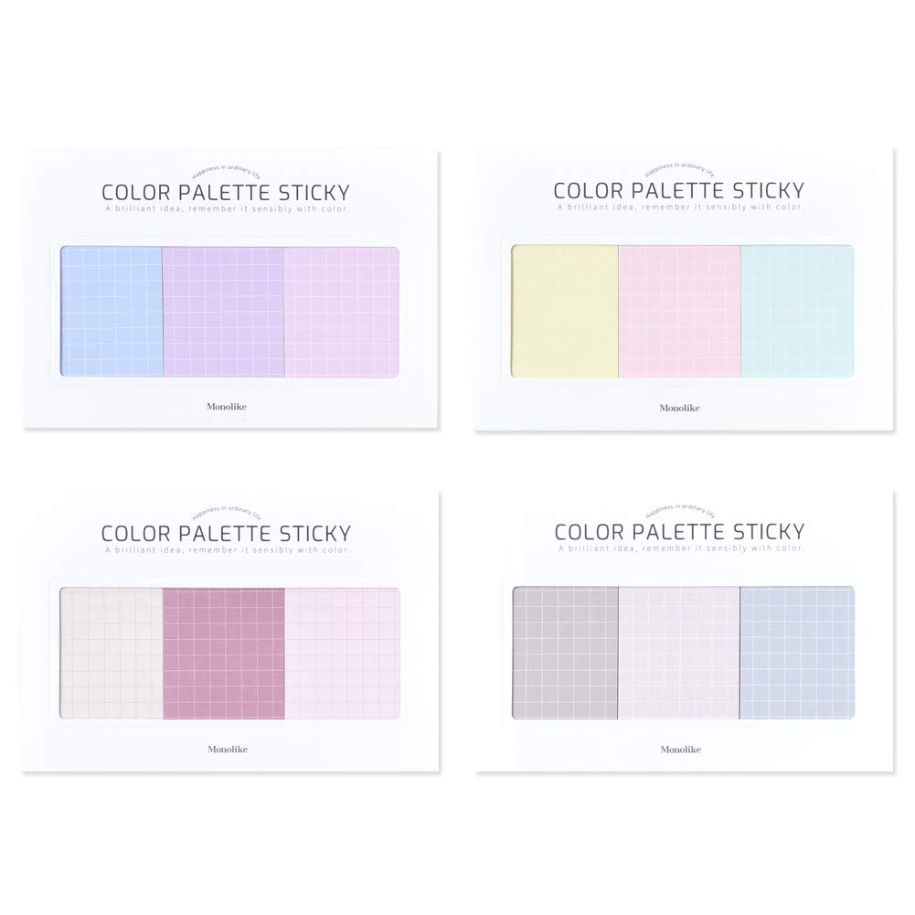 Monolike Color Palette Sticky Grid 300 B Set 4p 30 Sheets Per Adhesive Memo - Design,