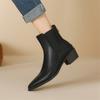 Fashion New Autumn Winter Women Boots Fashion Pointed Toe Chelsea Boots for Women Short Boots Women Chunky Heel Botas De Mujer Brown