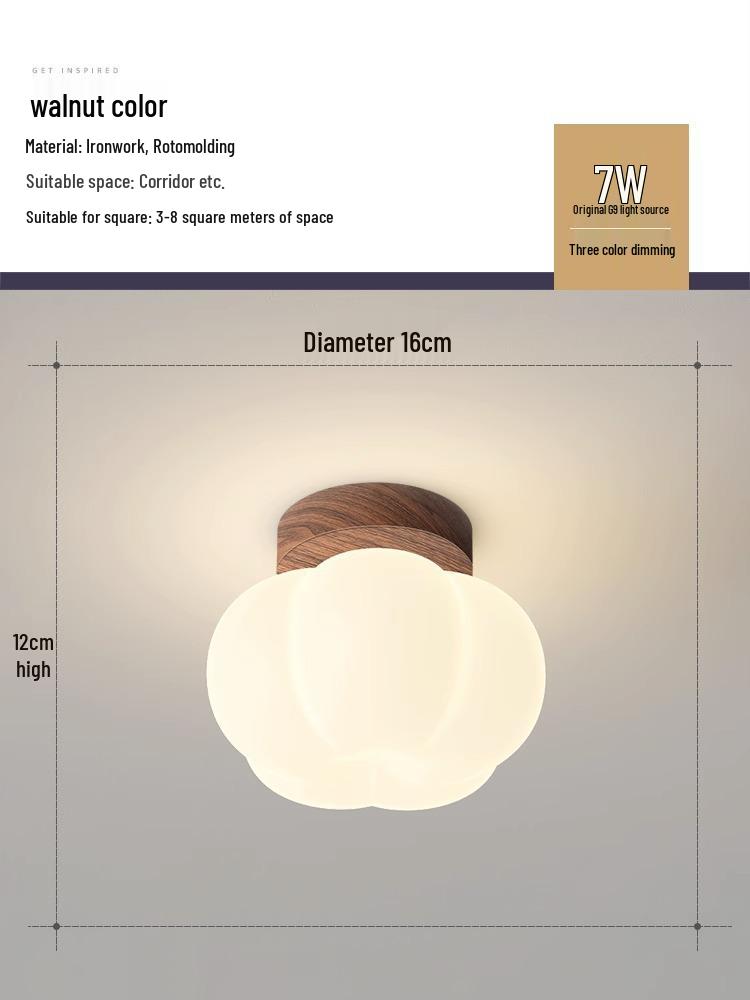 Cream Pumpkin Style Wall Lamp - Warm & Romantic Lighting for Bedroom, Living Room, or Aisle