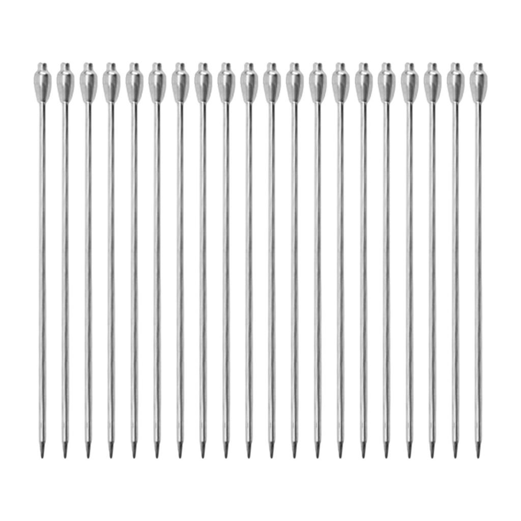20 Pieces Stainless Steel Fruit Sticks Decorative Reusable Utensils Cocktail
