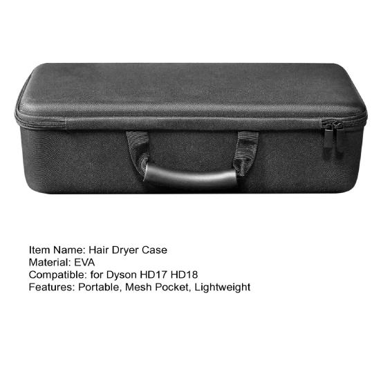 Travel Hair Dryer Carrying Case for Dyson HD17 HD18 Portable EVA Hard Shell Hair Dryer Attachment Accessories Storage Case Protective Bag