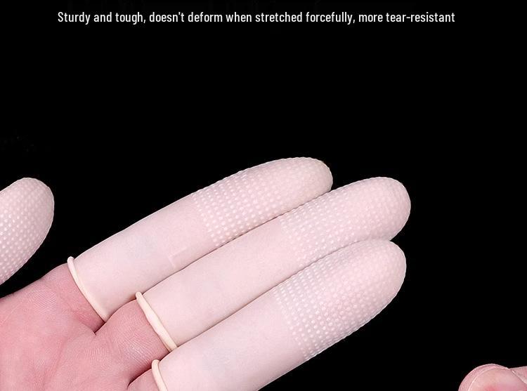 Orange Thickened Latex Finger Protectors - Disposable, Anti-Slip, Anti-Static, 500g for Beauty & Money Counting.