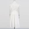 French Retro Women's Clothing Suit Lapel Short-sleeved Single-breasted Top Embroidered Hollow Skirt Women