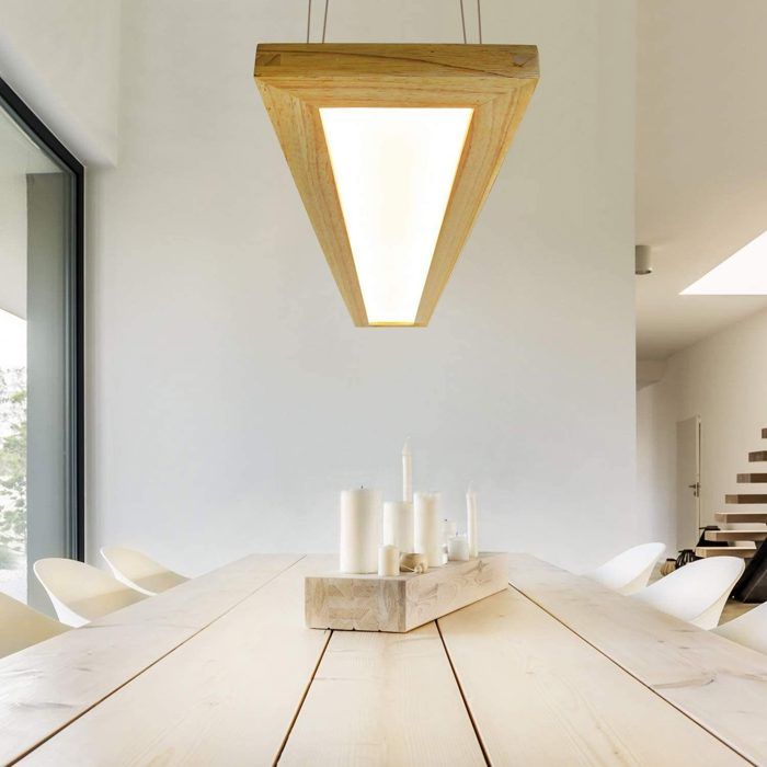 Pendant Lamp - NETTLIFE - LED 40W - Wood - Remote Control Dimmable - Scandinavian