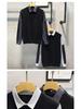 Men's Fake Two-Piece Sweater with Shirt Collar: 2025 Spring/Autumn Patchwork Knitwear Trendy Jacket