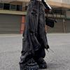 Übergroße Patchwork Schwarze Jeans Damen High Street Hiphop Denim Hose Y2K Harajuku Y2K Gothic Locker Weite Beine Hose