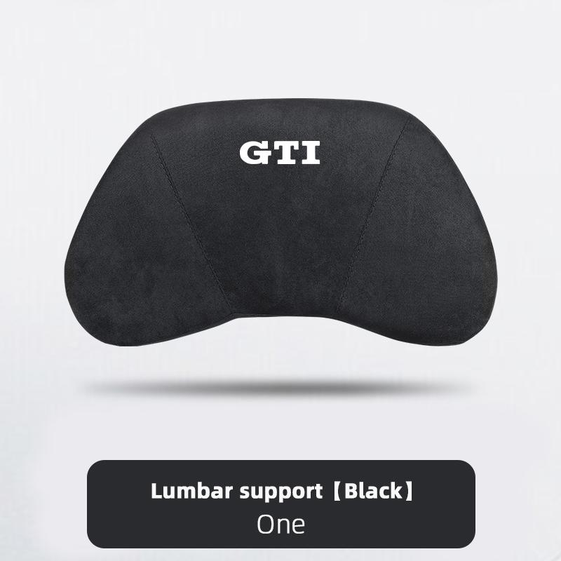 Suede Headrest Car Breathable Memory Foam Neck Pillow For VW Jetta Golf Passat Polo CC Tiguan Arteon Touareg Taigo Caddy Hub Cap EF1