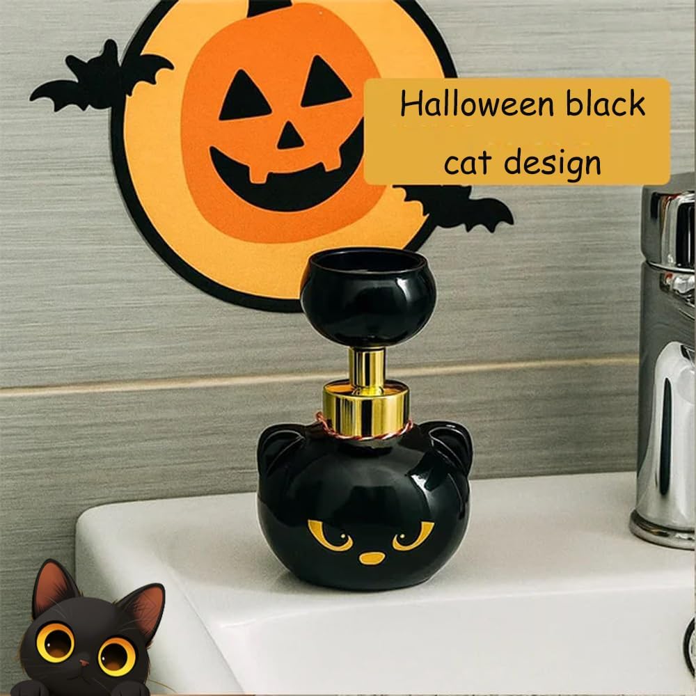 1PCS Cat Paw Soap Dispenser Foam, Cute Halloween Cats Pawprint Magic Foaming Hand Wash Dispenser, Refillable Foaming Pump Bottle