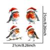 4pcs/1sheet Christmas Bird Window Glass Stickers Self-adhesive Vinyl Decal for Living Room Bedroom Kitchen Waterproof Home Decor