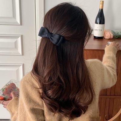 Korean Black Bow Hairpin for Women - Versatile Half-Tie Hair Clip for All Hairstyles