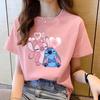 Disney Stitch Angel New Adult Pink Tshirt Cute Cartoon Figure Basic Tee Short Sleeve Tshirt Kawaii Women Tops Clothes Tshirts