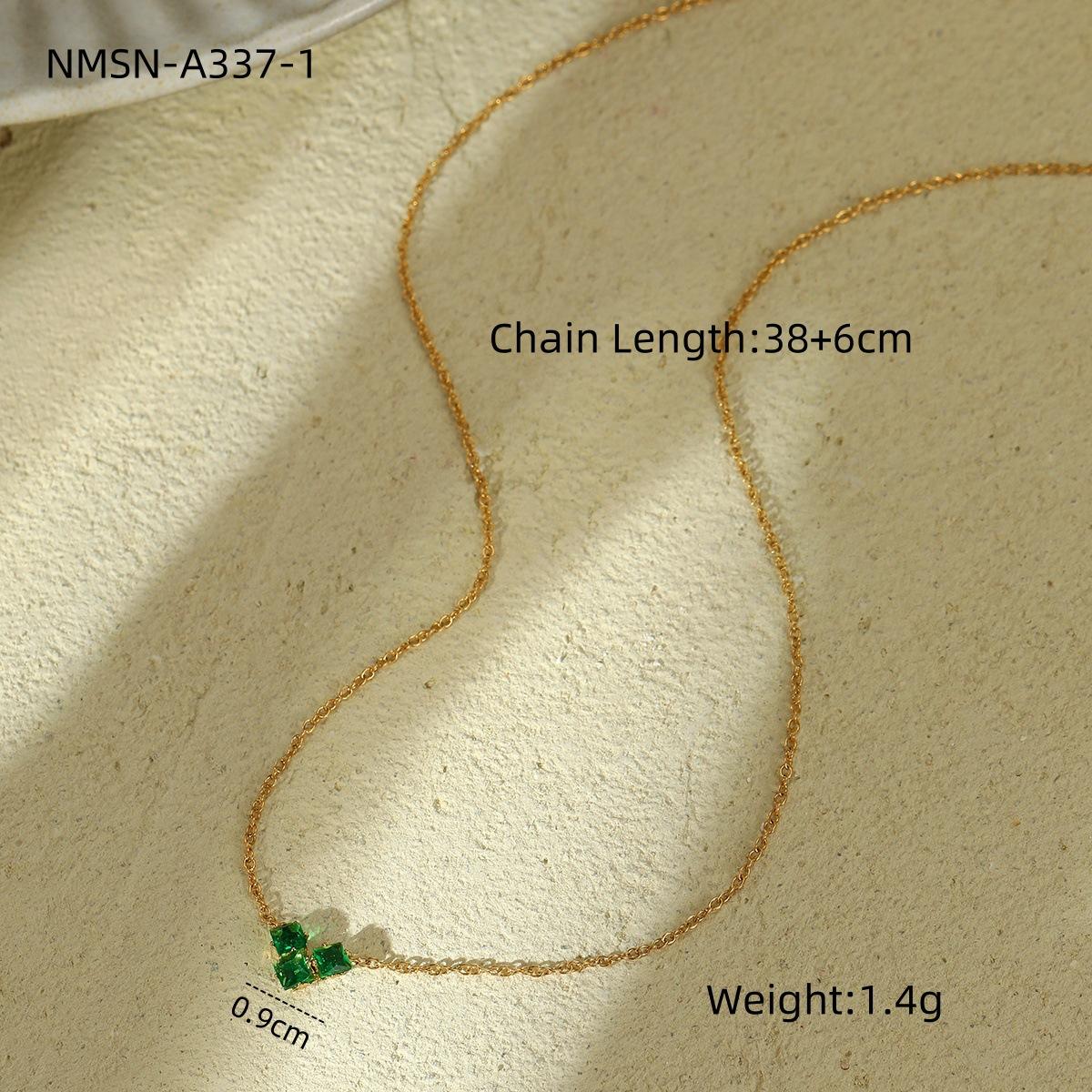 GEMCHIC Women s 18K Gold Plated Stainless Steel Green Heart Necklace