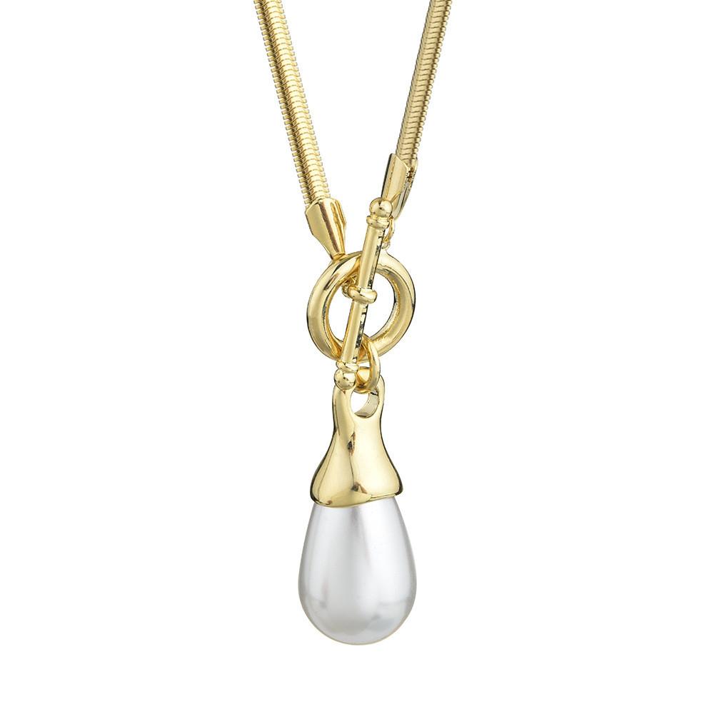 Elegant And Chic Long Water Drop Pearl Necklace For Women Ideal For Layering And Versatile Styling