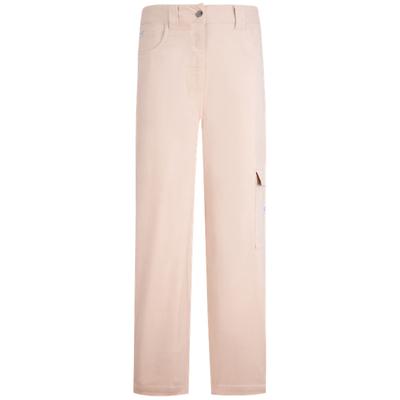 Classic Woven Label High Waist Corduroy Straight Leg Casual Pants Women Bottoms Light-Pink J221861ABJ