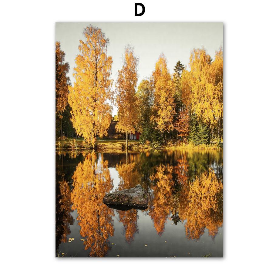 

Осенний лес, деревянная хижина, тыква, белка, плакаты на скандинавскую тему и принты, настенная живопись на холсте, настенные панно для декора гостиной 30X40 cm No Framed