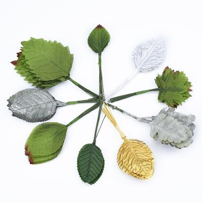 12 Pieces Vases for Home Decoration Accessories Scrapbooking Wedding Decorative Flowers Wreaths Silk Leaves Artificial Plants