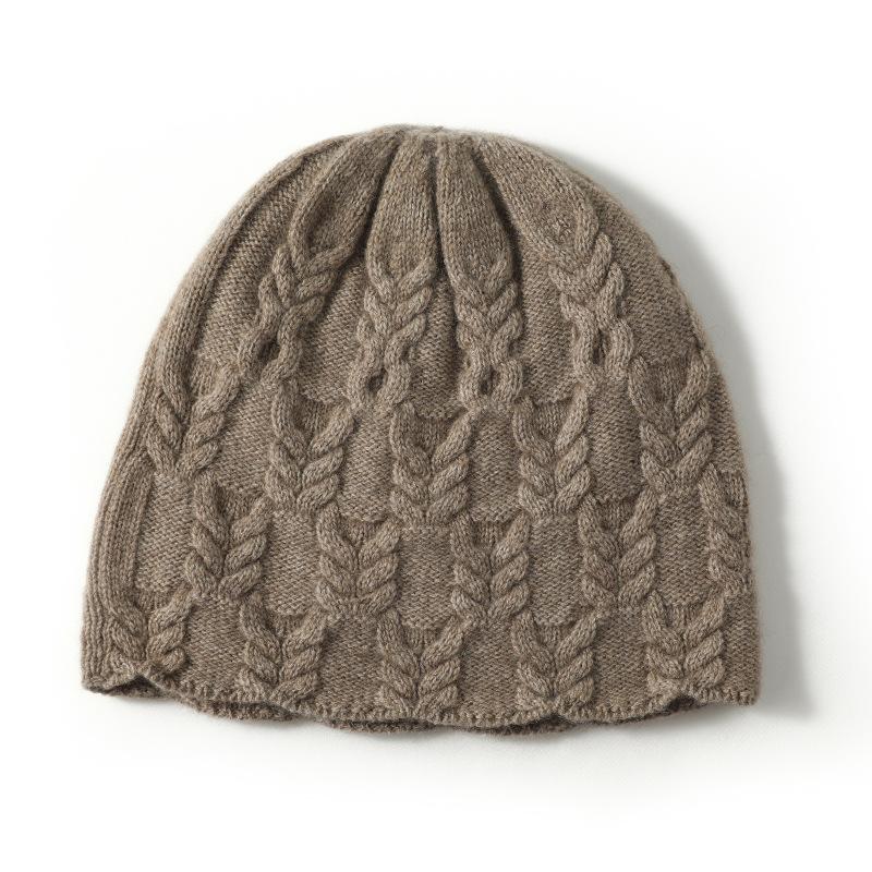 Cashmere Autumn and Winter New High End Solid Color Knitted Outdoor Warm Jacquard Fisherman's Hat Knitted Casual Hat