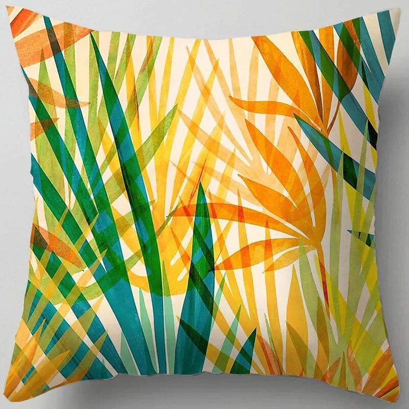 45*45CM Plant Flower Pillow Cover Living Room Sofa Office Seat Waist Cushion   Home Decoration Creative Ornament