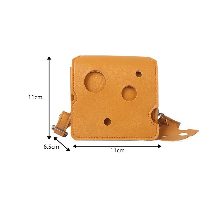 Cute Mini Cheese Triangle Storage Bag - 2026 New Subtle Design, Portable Pouch for Lipstick, Headphes & Mey