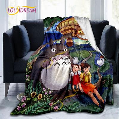 Totoro Cartoon Home wielowymiarowy koc Home Office kocyk na drzemkę dla dzieci ciepły koc turystyka mata piknikowa.