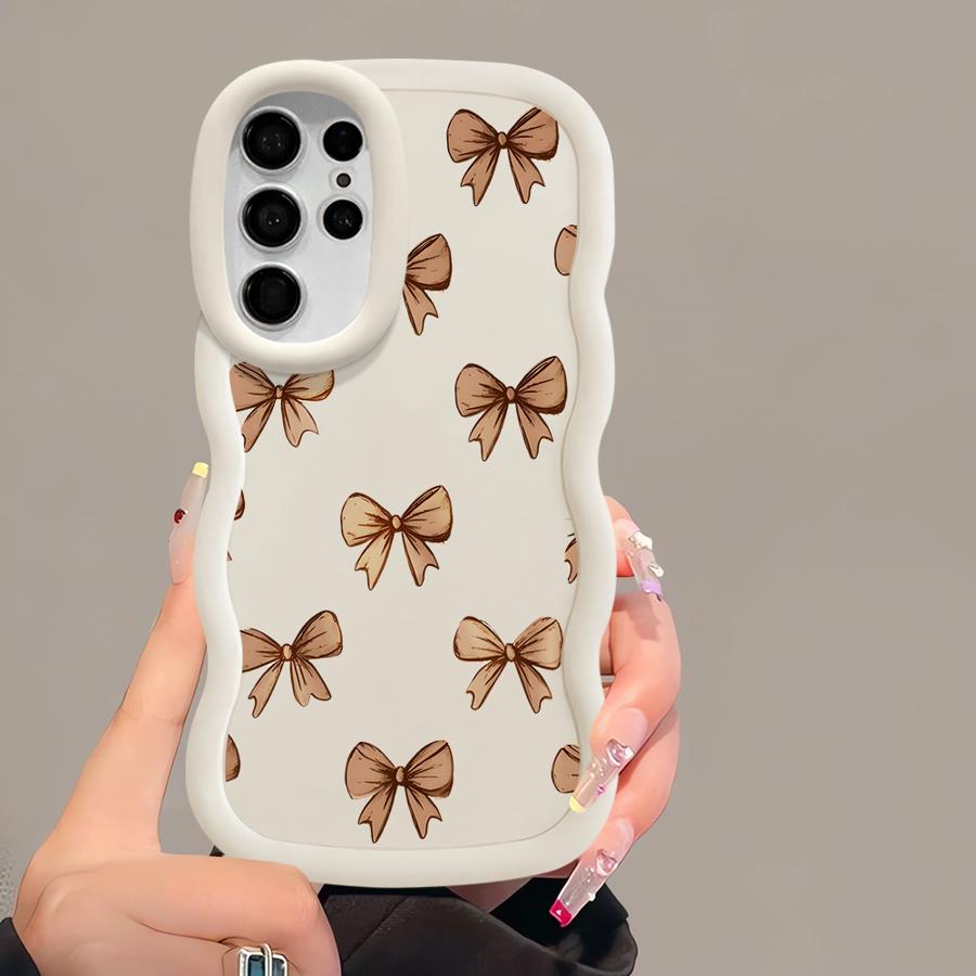 Soft Phone Cover Case for Samsung Galaxy S20 FE S21 A26 A25 S24 S25 S23 Plus S22 Ultra A54 A24 A35 A55 A34 A36 Pink Bow
