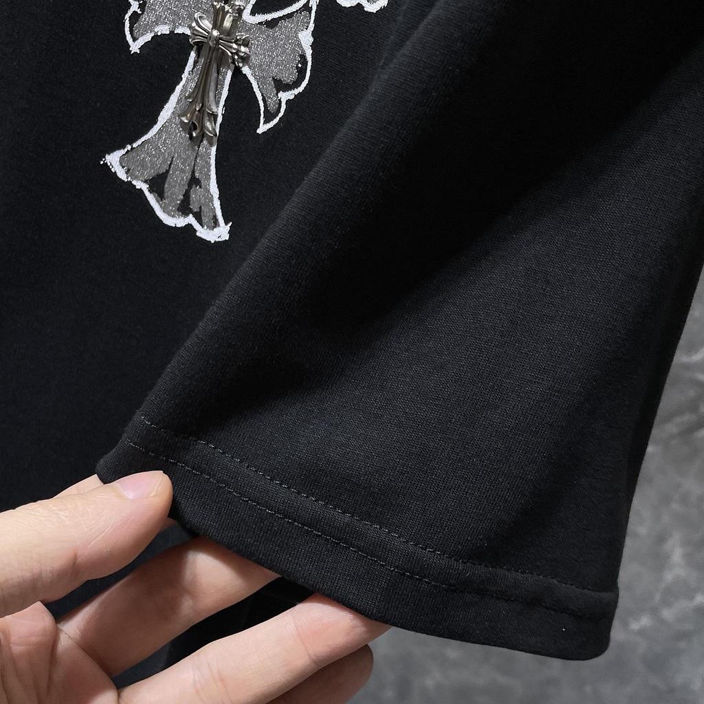 8937 CHROME HEARTS 2026 Summer New High Quality Cotton Round Neck Loose Large Size Men's and Women's T-shirt Couple T-shirt