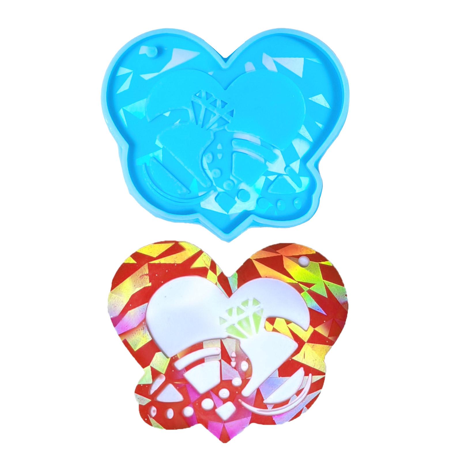 

Portable Pendant Moulds Ornament Molds Heart Shaped Holographic Resin Molds Silicone Suitable for Bag or Purse