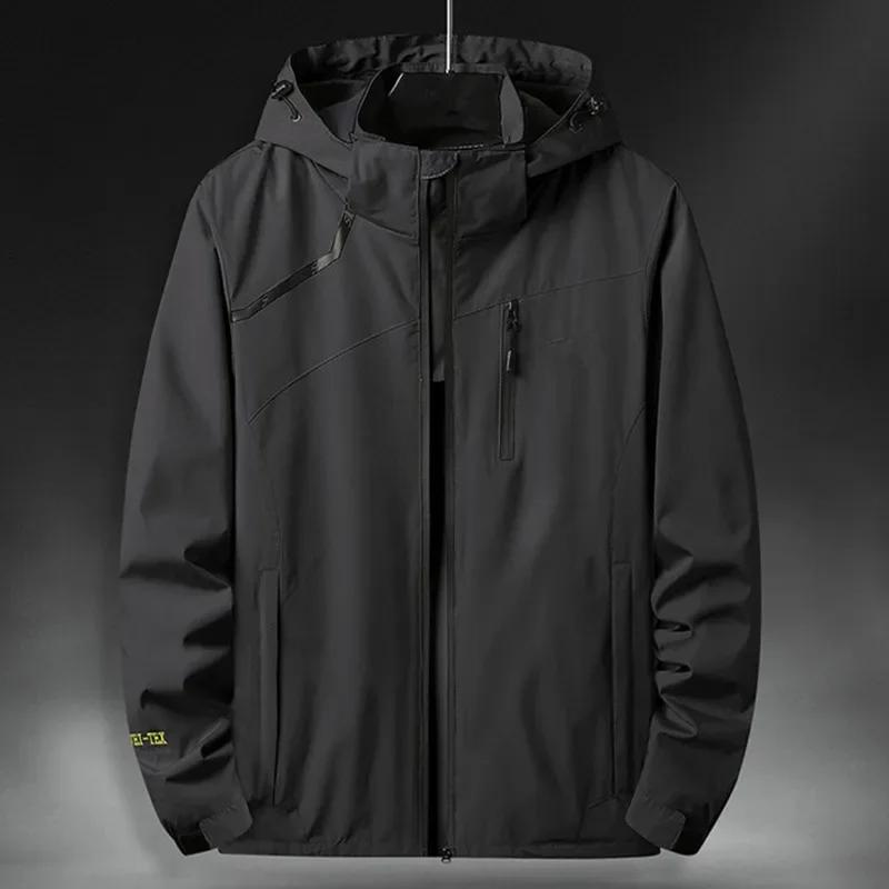 Casual Waterproof Jackets for Men Hooded Breathable Coats Men Spring Autumn Outwear Windbreaker Tourism Raincoat Plus Size
