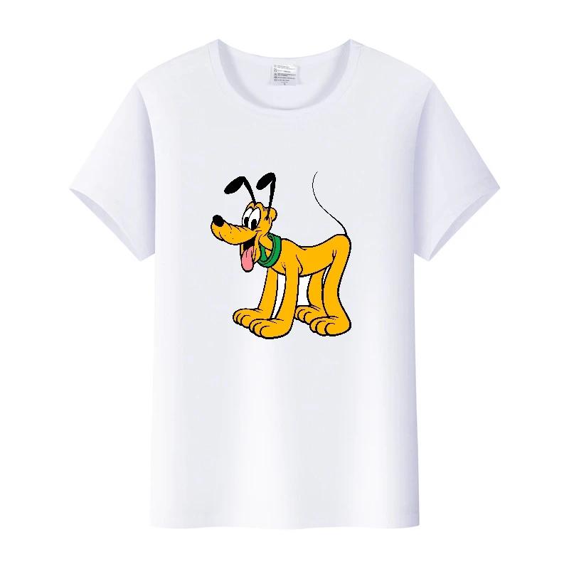 Casual Cartoon Goofy Pluto Clothes Plus Size T-shirt Summer White Tees 90S Tops Harajuku Blouses Tshirt Unisex