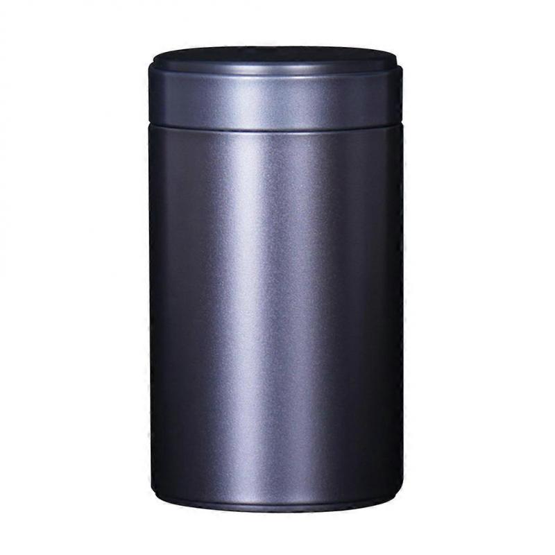 Round Metal Storage Jar Sealed Storage Ideal for Kitchen Storage Home Use Size 160 Black Tinplate 3Pcs