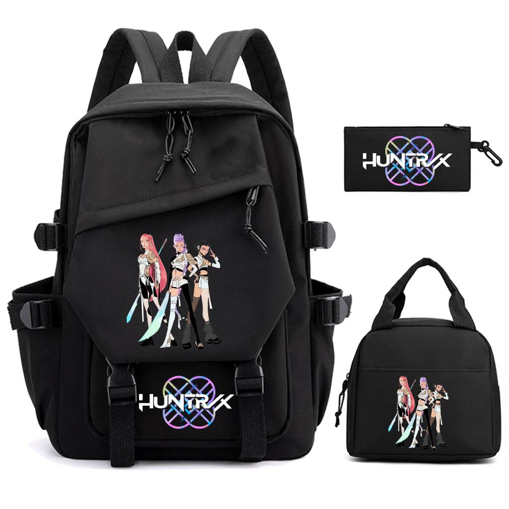 3 Stück/Set Cartoon Kpop Dämonenjäger Bedruckter Rucksack für Teenager Kinder Schüler Große Kapazität Schultasche Mädchen Geschenk Frauen wasserdichte Reisetasche