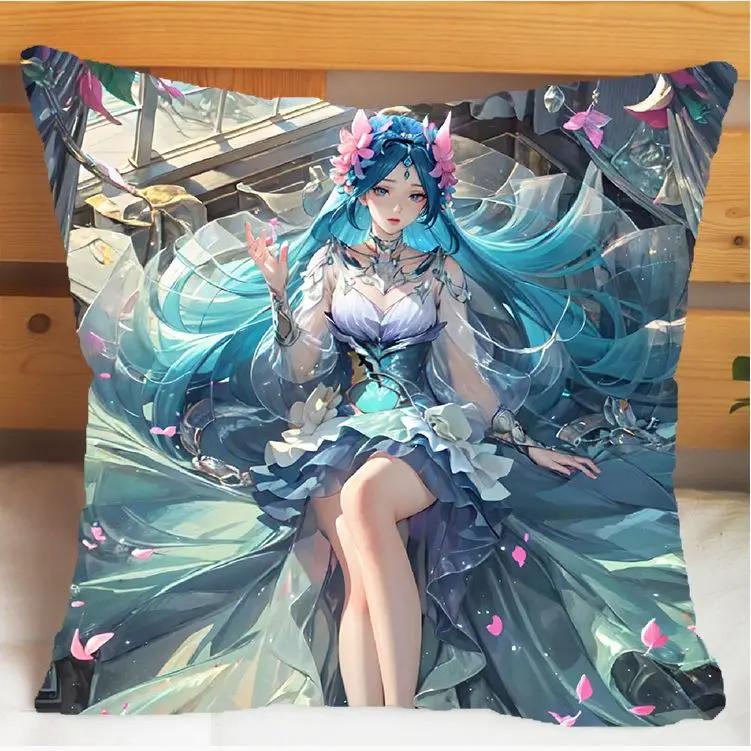 Arena of Valor Honor of Kings Diao Chan Pillow and Pillowcase Cushion Cover Case Double Sided Print Plush Throw Pillows 40x40cm