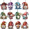 Decorative Wood Pieces for Holidays 12/24/36Pcs Christmas Gnome Ornaments, 2D Wooden Decorations Xmas Tree, Funny Festive Hanging Tags Gnomes