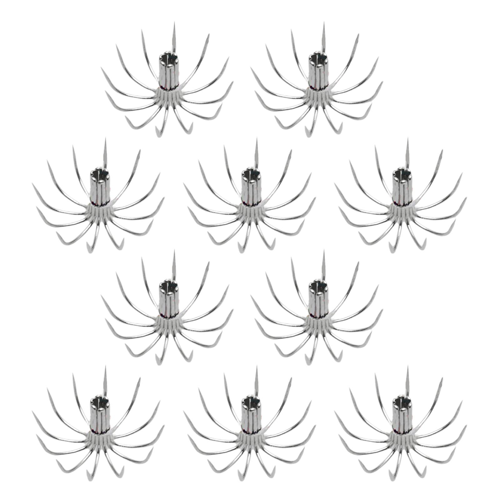 

10 шт. Крючки для кальмаров из нержавеющей стали с зазубринами в виде зонтика, рыболовные крючки, рыболовные джиги, инструмент, крючки, рыболовные аксессуары, простые в использовании 21