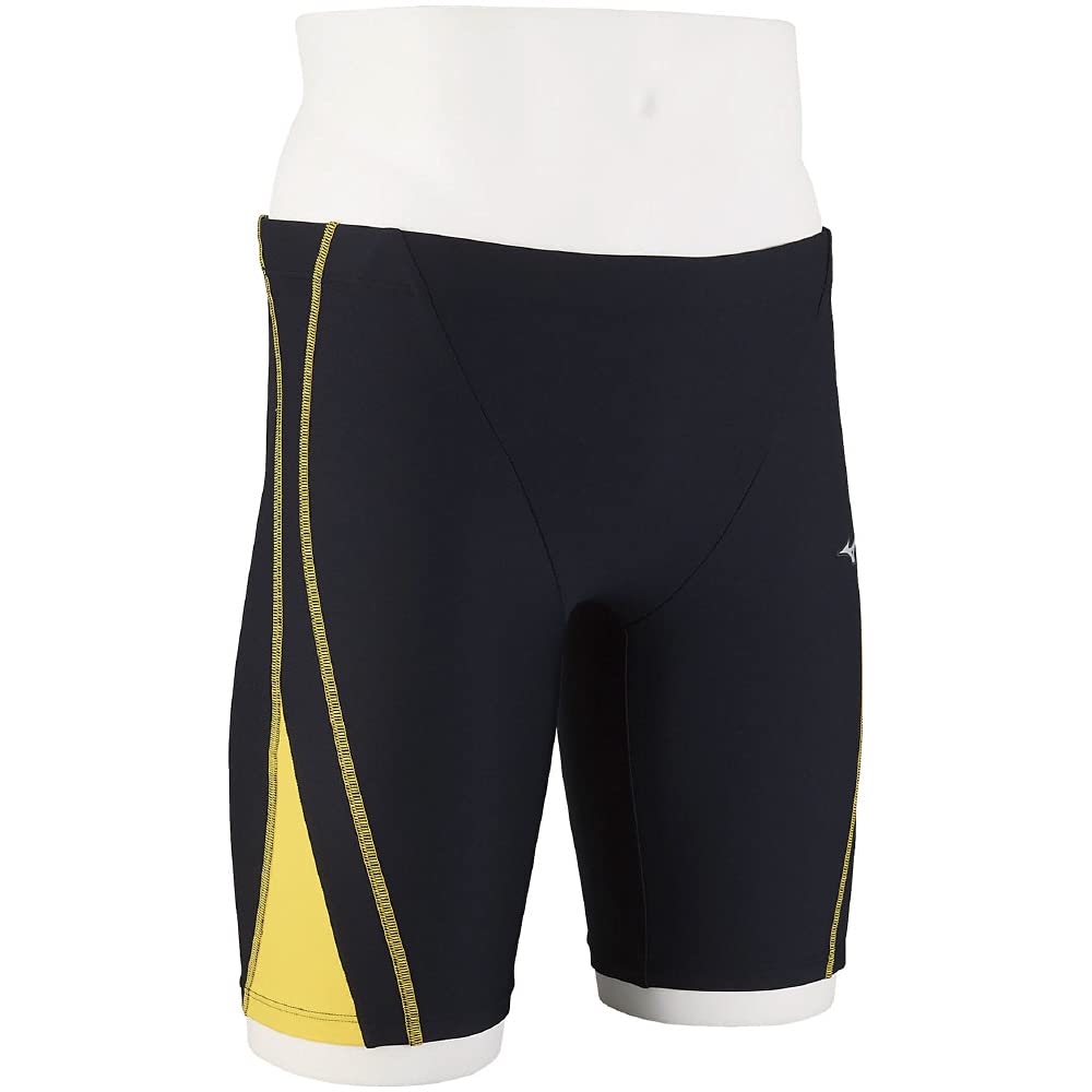 MIZUNO Half Spats N2JB1621 Black x Size for and Gym Use Men's (Inseam 23cm) 94 Yellow, M, Swimming, Fitness,
