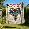 1pc Skull Couple Love Throw Blanket Polyester Fiber, Lightweight Flannel, Soft & Warm, All Season Use for Outdoor, Camping