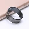 Cross-Border Blue Black Silver Titanium Steel Letter Ring