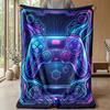 Futuristic Game Controller Design Theme blanket Lightweight Warm Flannel Blanket Decorative Throw Blanket for Home Decoration