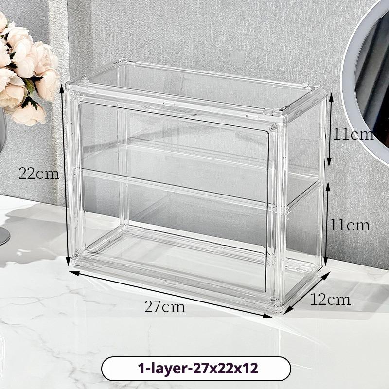 

Transparent Acrylic Makeup Organizer Dustproof Storage Box Perfume Skincare Display Case Blind Box Figurine Organizer Shelf