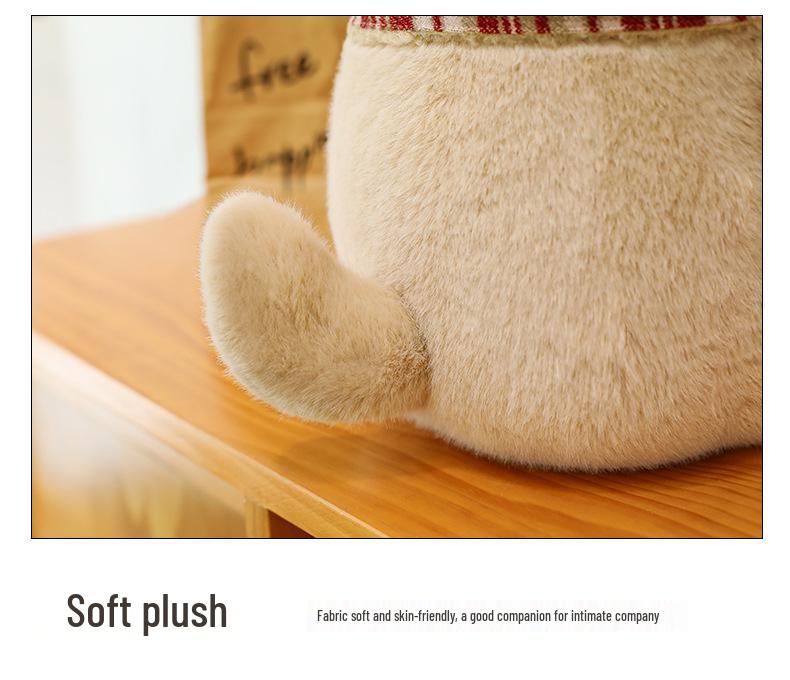 Cute Plush Puppy Doll with Scarf - Stuffed Toy Pillow