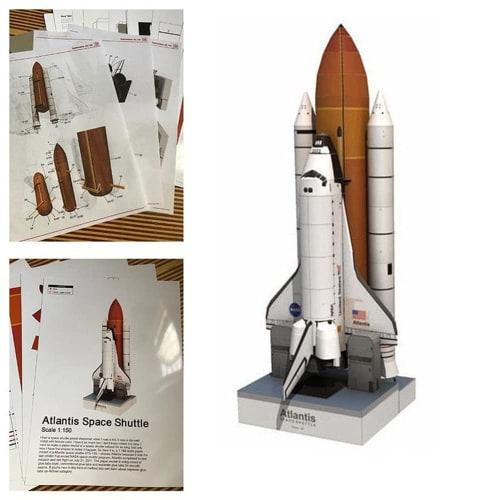 2024 1/150 Scale Paper Space Shuttle Atlantis Passenger Ship Model Simulation DIY Ship Model Collection Gift (Unassembled Kit)