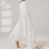 Classical Dance Dress Pants Women Double Layers Loose Trouser Practice Costume Spliced Shiny Chiffon Skirt Performance Dancewear
