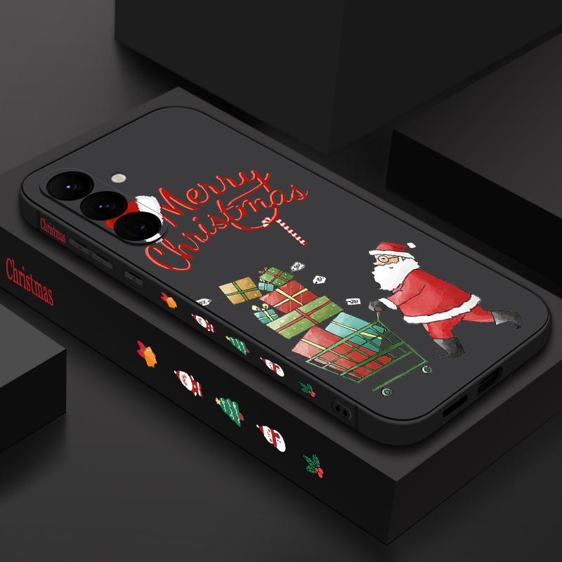 Рождественский Чехол с Медведем и Оленем для Samsung Galaxy S25 S23 Ultra S25 S24 S23 Plus A55 A15 A34 A35 Мягкий ТПУ Задняя Крышка Samsung Galaxy S25 FE