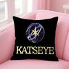 Band KKatseye Cushion Cover Natural Linen Pillow Case DoubleSided Print Decorative Sofa Pillowcase Home Decor Gift