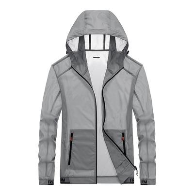 Summer Sun Protection Clothing for Men, Thin Trendy Brand New Hooded Jacket, Sports Outdoor Ice Silk Sun Protection Clothing for Men