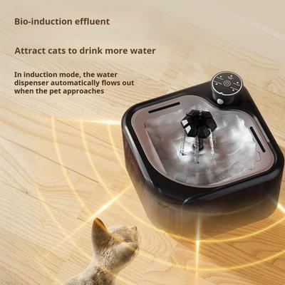 2.8L/95oz Wireless Cat Water Fountain Ultra Quiet Pet Water Dispenser Automatic Dog Fountain with Motion Sensor And Stainless Steel Lid